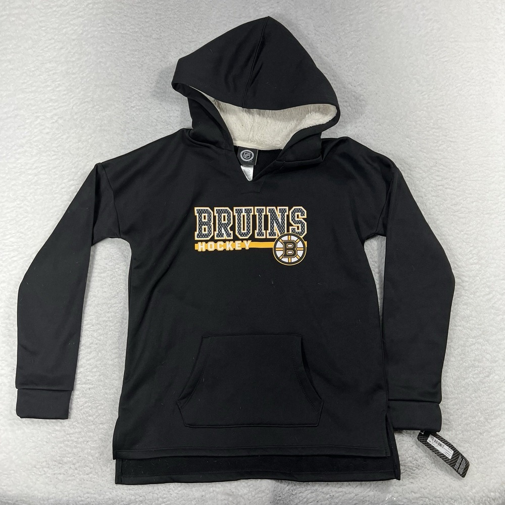 Boston Bruins Hoodie Sweatshirt Youth Girls XL 14/16 New With Tags Black Soft